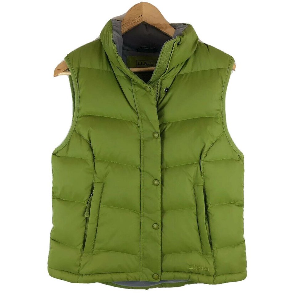 LL Bean Goose Down Insulated Puffer Vest Green